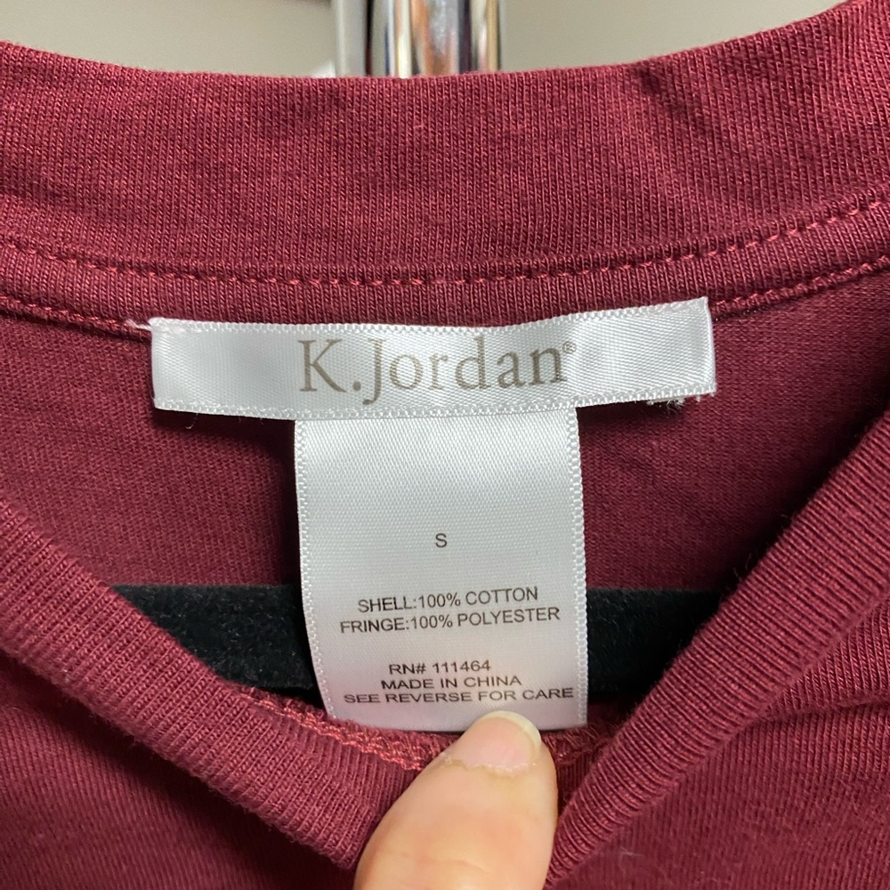 K Jordan Deep Red Cotton Top - Picture 6 of 6
